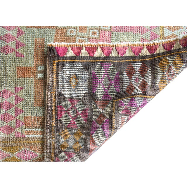 Vintage Turkish Oushak Runner For Sale - Image 10 of 12