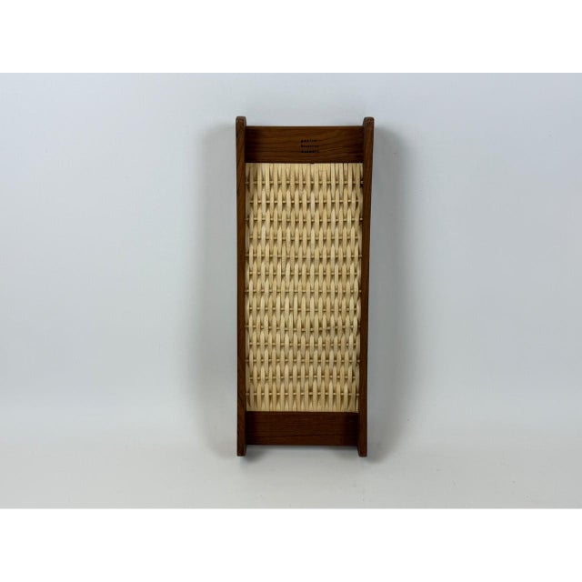 Mid-Century Modern Teak Serving Tray with Rattan Bottom from Poulsen Krogstrup, 1960s For Sale - Image 11 of 13