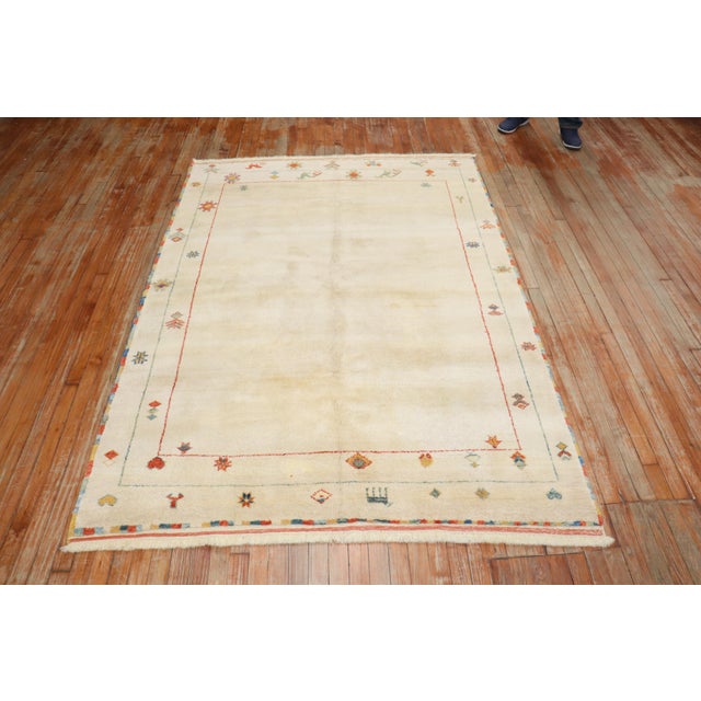 Folk Art Modern Folk Art Persian Gabbeh, 5'5'' X 7'7'' For Sale - Image 3 of 11