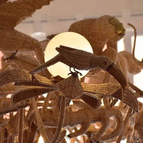 Giant 10 Foot Monkeys and Birds Chandelier For Sale - Image 9 of 13