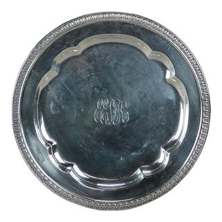 1899 Antique Gorham Sterling Silver Tray For Sale