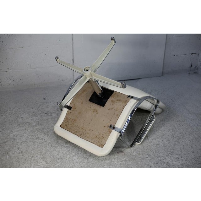 Space Age Lounge Chair in Steel and Faux Leather, France, 1970s For Sale - Image 3 of 18