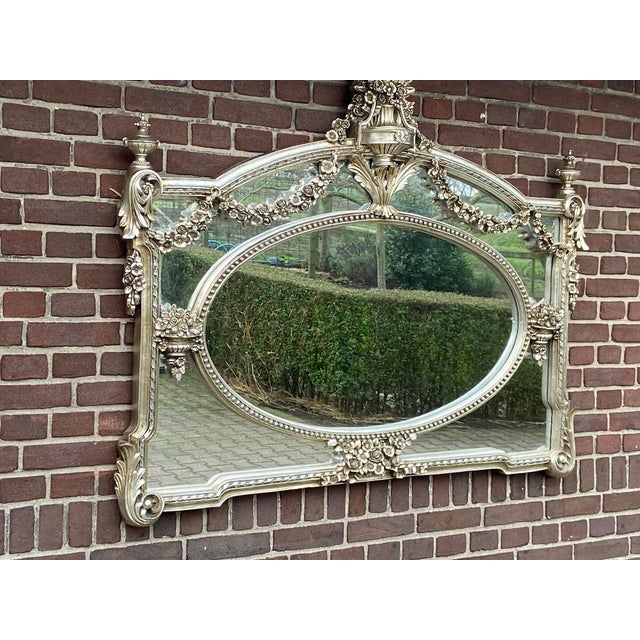 Late 20th Century Late 20th C Italian Baroque Silver Beech Wall Mirror - 1 Pc For Sale - Image 5 of 15