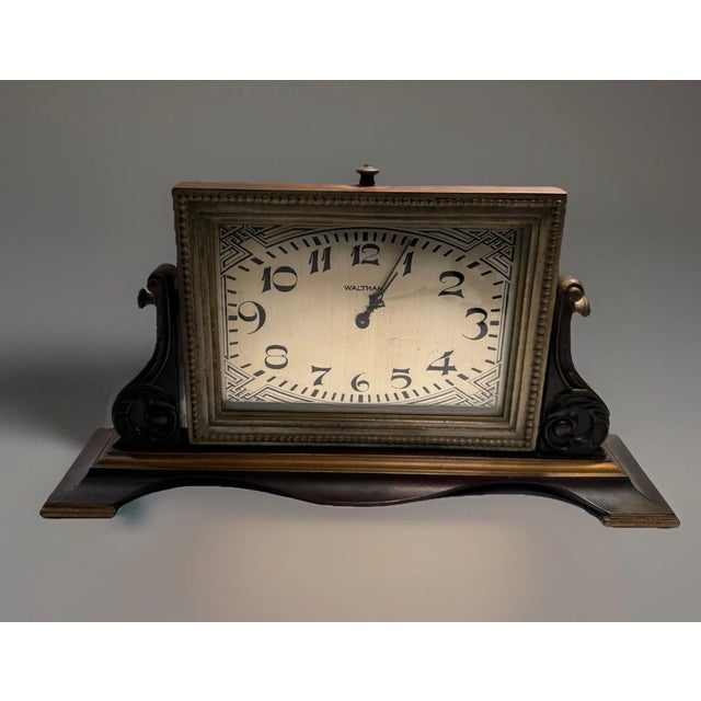 Antique Waltham Art Deco Desk or Mantel Clock For Sale In Los Angeles - Image 6 of 9