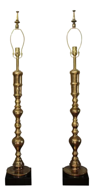 Custom Moroccan Brass Lamps - a Pair