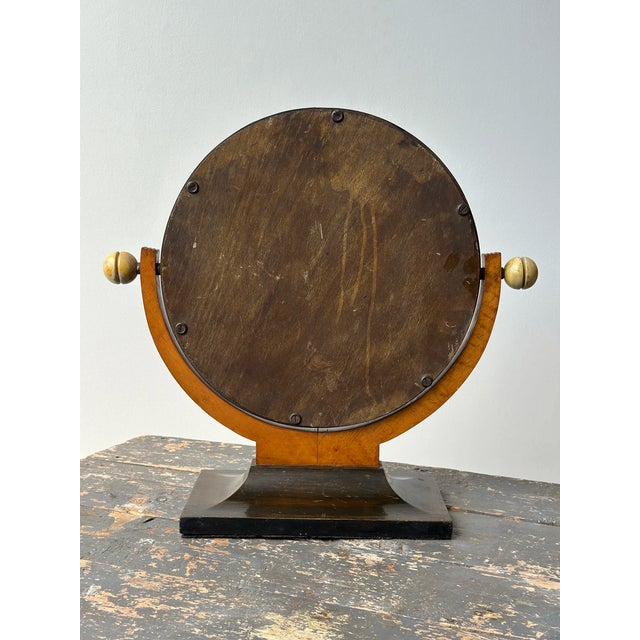 Vintage Art Deco Mutli-Tone Wood Tabletop Vanity Mirror, Circa 1930s-40s For Sale - Image 17 of 17