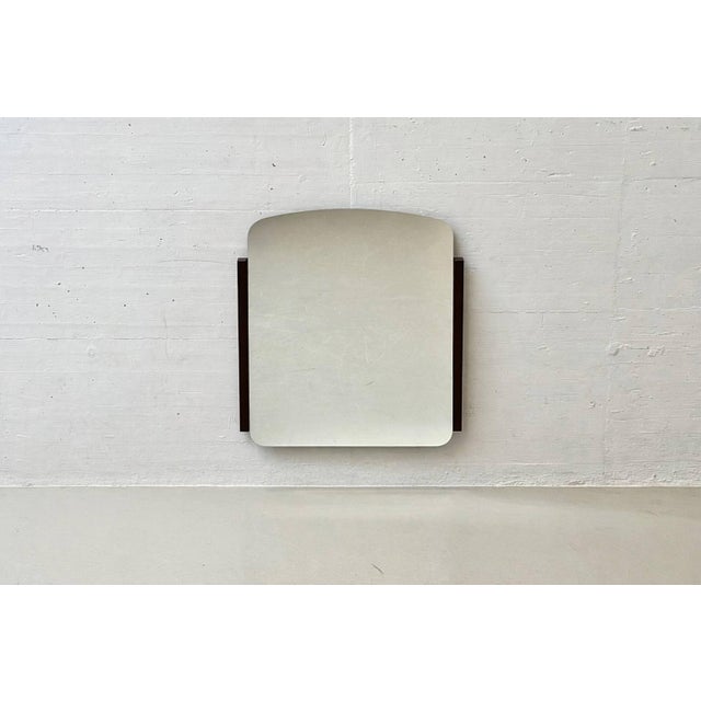 Minimalist Wall Mirror with Wooden Frame, 1970s For Sale - Image 12 of 12