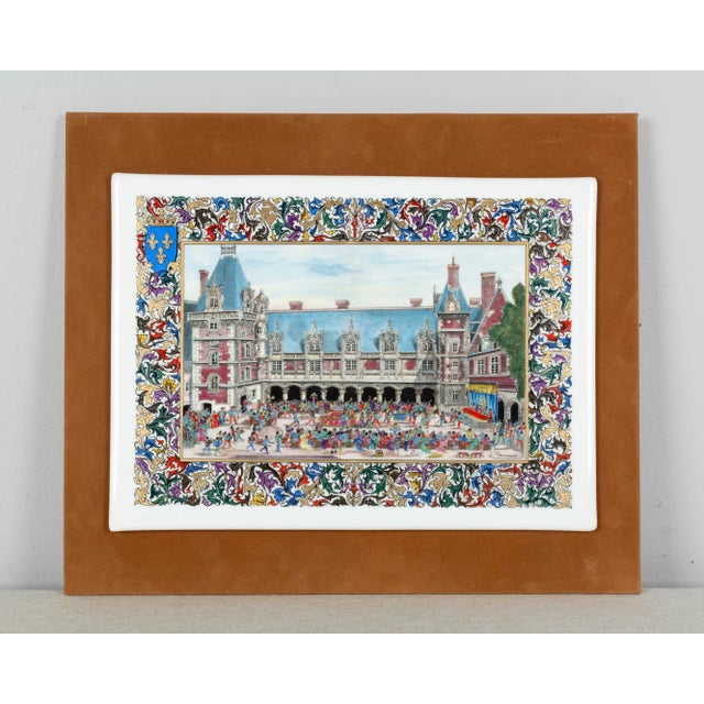 Metal French Chateaux Porcelain Plaques - Boxed - Set of 7 For Sale - Image 7 of 13