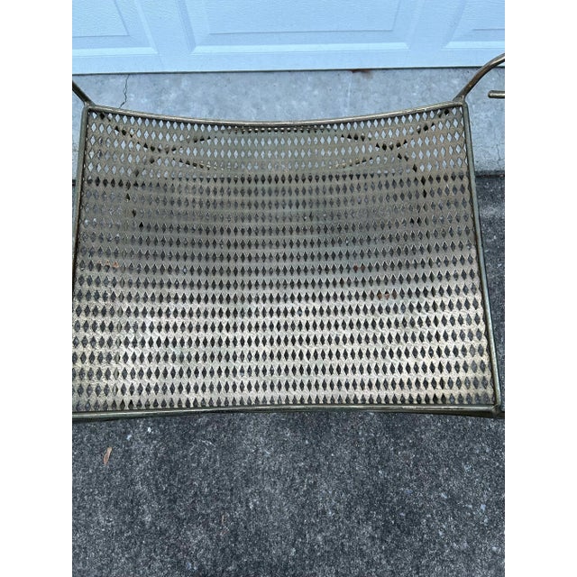 Mid 20th Century Metal Scoop Scroll Vanity Stool For Sale - Image 6 of 7