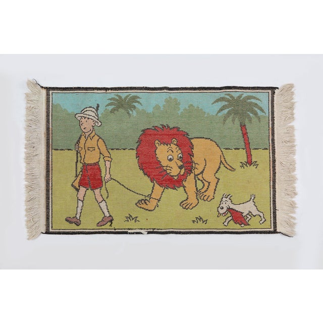 Rug Tintin in Africa, Belgium, 1950s For Sale - Image 9 of 10