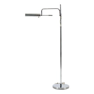 Sarfatti Style Mid Century Silver Floor Lamp For Sale