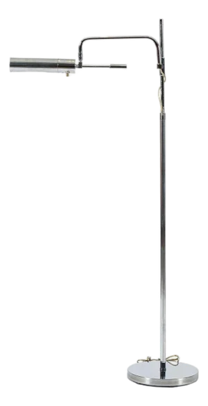 Sarfatti Style Mid Century Silver Floor Lamp