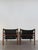 Scandinavian Armchairs in Black Leather and Wood by Arne Norell, Sweden, 1960s, Set of 2 For Sale - Image 4 of 18