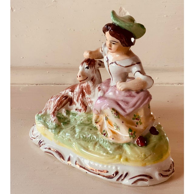 English Captivating Pair of Early 20th Century English Staffordshire Mantle Figures For Sale - Image 3 of 12