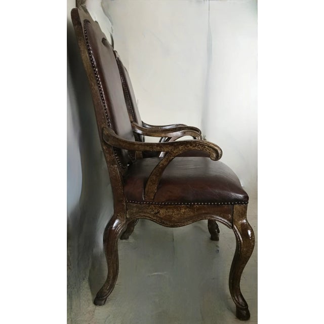 Transitional Leather Drexel Heritage Side Chairs- Set of 2 For Sale - Image 3 of 10