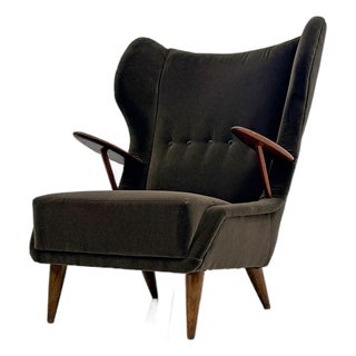Model Vp 37 Oak and Teak Lounge Chair by Georg Thams, Denmark 1950's For Sale