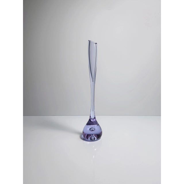 Sergio Asti Murano Alexandrite / Neodym Glass Soliflore Vase by Sergio Asti for Arnolfo di Cambio, 1970s For Sale - Image 4 of 4