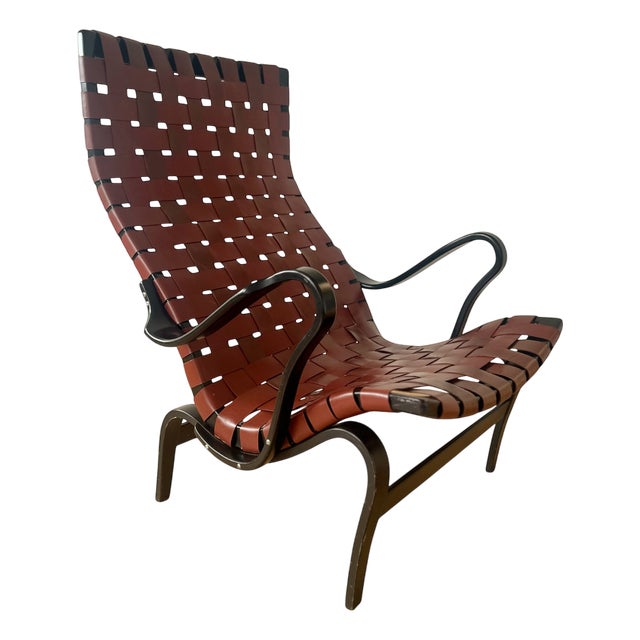 Leather Armchair Pernilla by Bruno Mathsson for Dux, 1970s For Sale