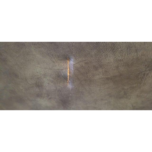 Hickory Chair Furniture Company 1980s Beautiful Hickory Chair Moss Green Leather Sofa For Sale - Image 4 of 11