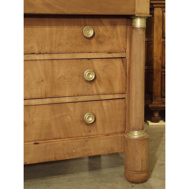 Early 19th Century French Empire Mahogany Commode With Bluestone Top and Gilt Bronze Hardware For Sale - Image 5 of 13