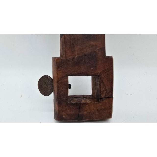 Antique Vintage Wooden Decorative Cross Crucifix With Metal Clamp For Sale In Philadelphia - Image 6 of 11