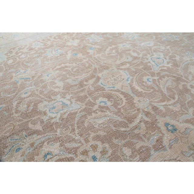 Textile Vintage Hand-Knotted Tribal Rug – Soft Earth Tones & Floral Medallion - 9' 9'' X 13' 2'' For Sale - Image 7 of 11