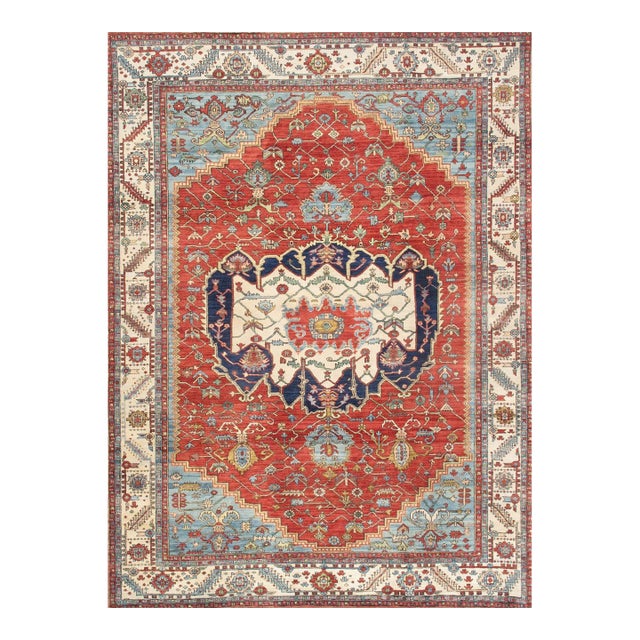 Pasargad Home Serapi Rust Wool Area Rug, 8'10'' X 12' 0'' For Sale