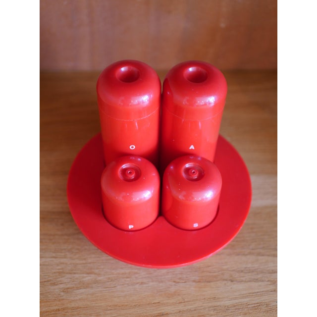 Vintage Italian Condiment Set by Ambrogio Pozzi for Guzzini, 1970s, Set of 4 For Sale - Image 6 of 7