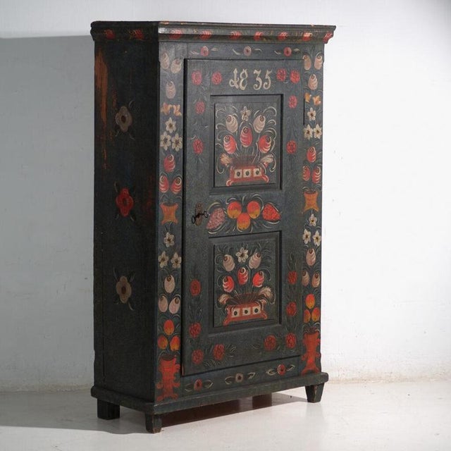 19th Century Antique Painted Wardrobe in Pine, Central Europe, 1835 For Sale - Image 5 of 5