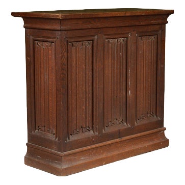 Victorian Linenfold Panelled Oak Console Table, 1870s For Sale