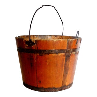 Antique American Staved Maple Sap Bucket For Sale
