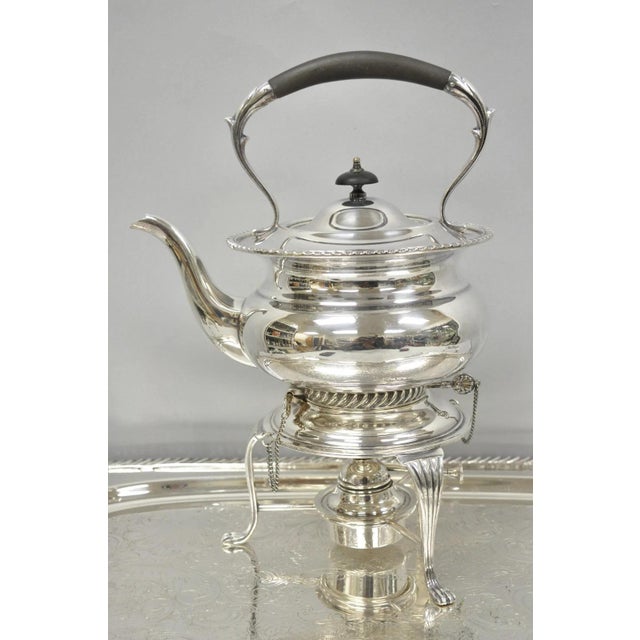 Early 20th Century Vintage English Sheffield Edwardian Silver Plated Tea Set W/ Tilting Pot 7 PCS For Sale - Image 5 of 18