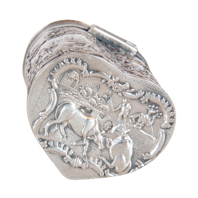Antique Dutch Repousse Sterling Silver Heart Shaped Trinket Box Tea Caddy 1890 For Sale - Image 14 of 18