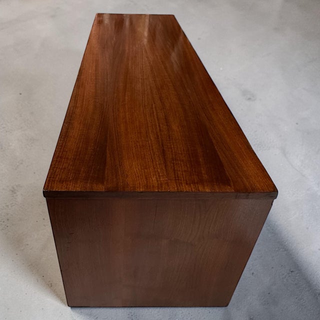 1960s Restored Younge Mid-Century Modern Walnut Credenza, Sculpted 64” Sideboard For Sale - Image 9 of 13