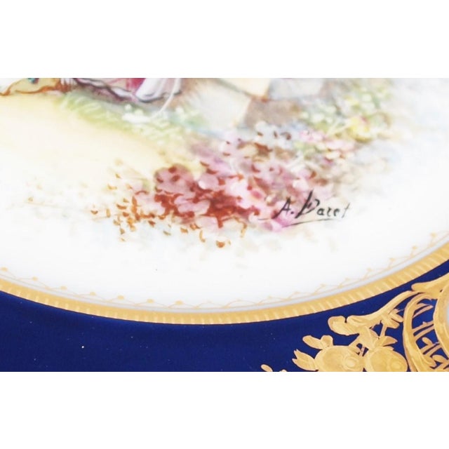 Pair of Antique Hand Painted Cabinet Plates Mounted as Wall Sconces For Sale - Image 4 of 10