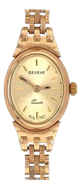 Vintage 14 Karat Yellow Gold Band and Watch by Geneve Quartz