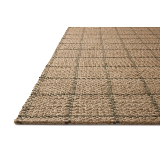 Contemporary Chris Loves Julia x Loloi Fletcher Natural / Olive 18" x 18" Sample Rug For Sale - Image 3 of 6