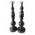 Pair of Vintage-Style Dark Wood-Look Table Lamps For Sale
