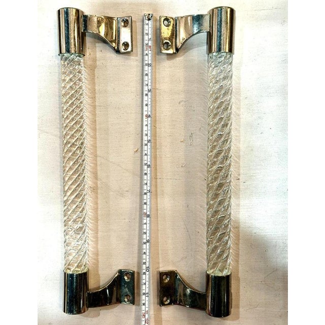 Murano Clear Glass Door Handles by Ercole Barovier for Barovier & Toso, 1960s, Set of 2 For Sale - Image 9 of 11