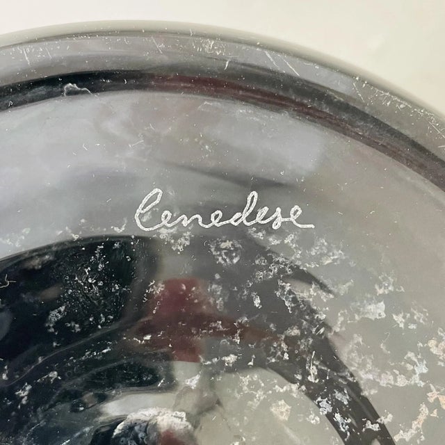 Gray Vintage Smokey Gray Signed Cenedese Murano Cased Glass Large Vases For Sale - Image 8 of 9