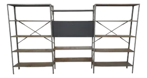 Large Industrial Metal & Wooden Wall Unit from Gispen, Netherlands, 1950s