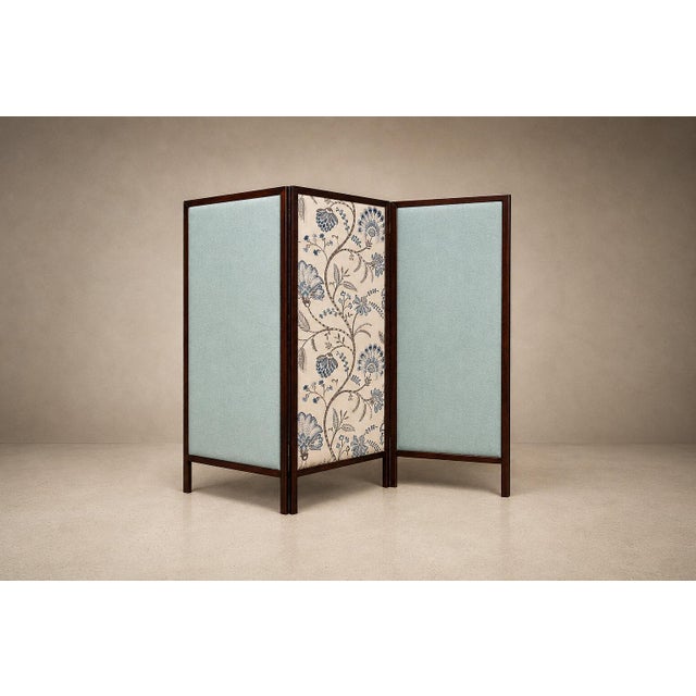 Three-Panel Screen in Brazilian Rosewood & Upholstered Fabrics by Sergio Rodrigues, 1960s For Sale - Image 9 of 15
