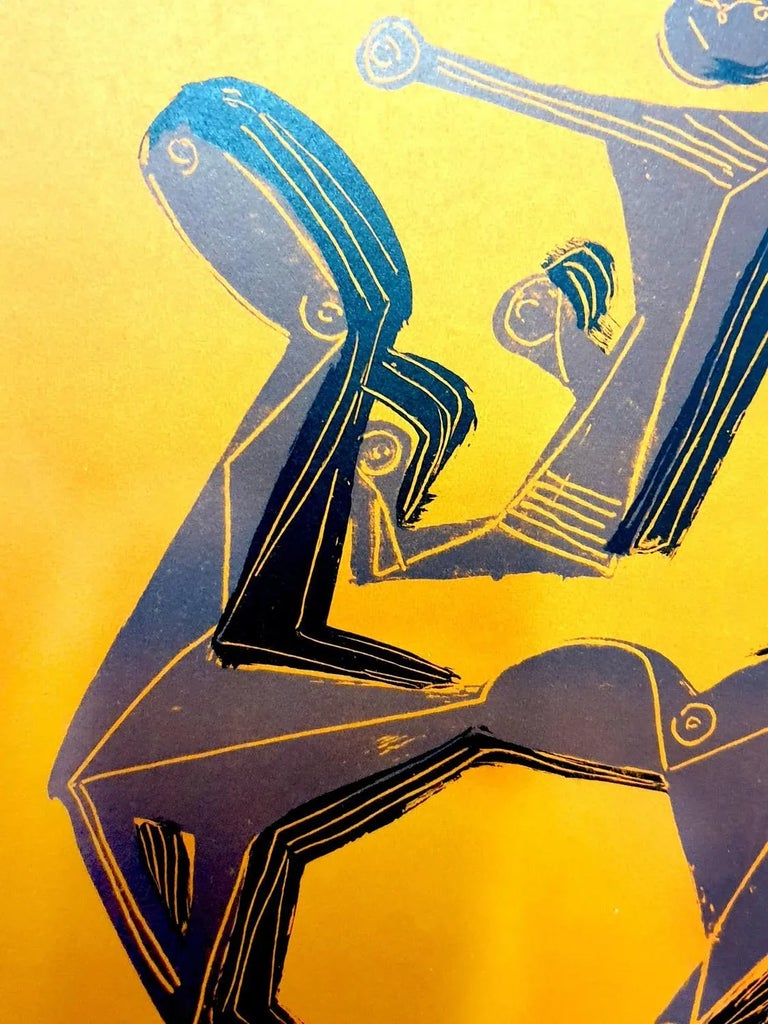 Marino Marini Le Chevalier 1955 Plate Signed Lithograph – Horse Rider Art – 26x20 – COA