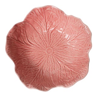 Bordallo Pinheiro Pink Cabbage Leaf Bowl For Sale