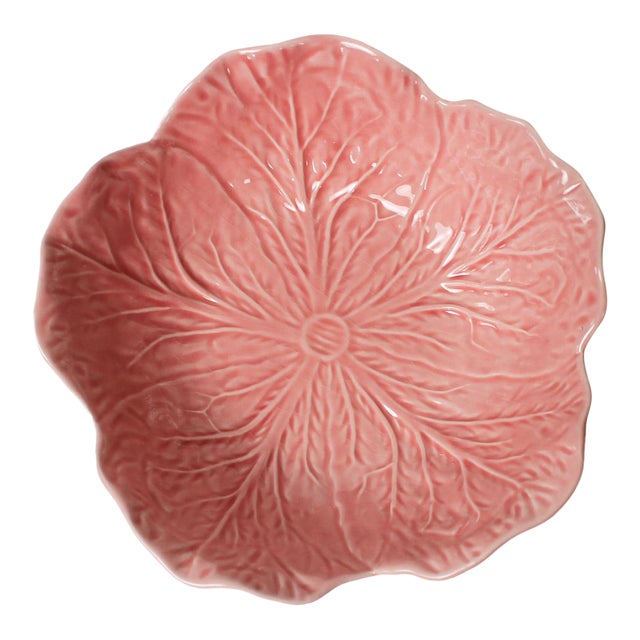 Bordallo Pinheiro Pink Cabbage Leaf Bowl For Sale
