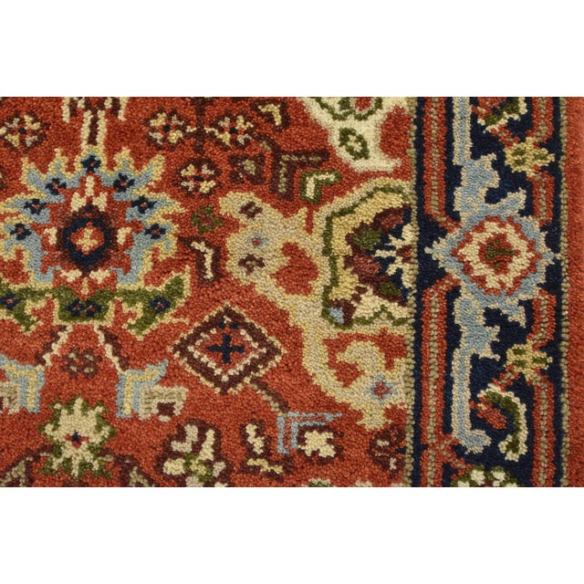 Heriz Runner 2’8” X 10’2” Red Wool Traditional Hand-Knotted Oriental Rug For Sale - Image 10 of 14