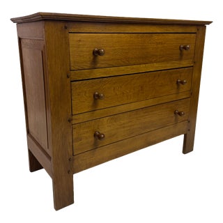Brutalist Belgian Oak Chest of Drawers, 1960s For Sale
