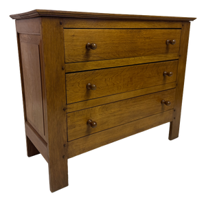 Brutalist Belgian Oak Chest of Drawers, 1960s