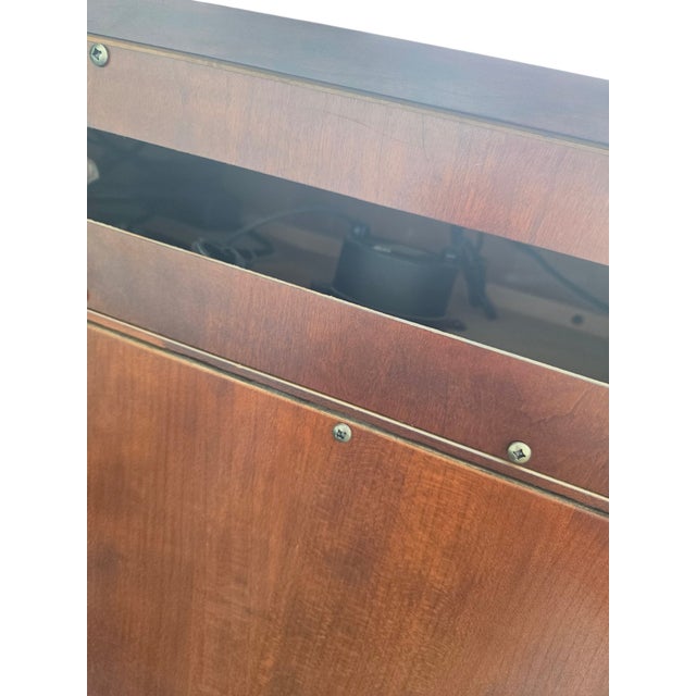 1990s Ethan Allen Townhouse Sliding Door China Cabinet Display Curio Bookcase Hutch For Sale - Image 18 of 18