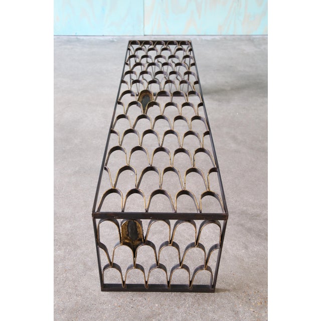 1960s Paul Evans Studio Loop Coffee Table Fish Scale Gold Gilt For Sale - Image 11 of 15